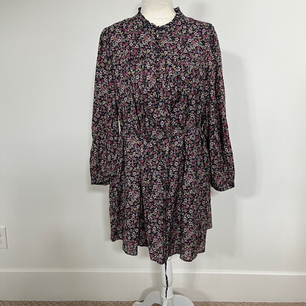 J.Crew Sunny Meadow Floral Mini Dress Puff Sleeve Belted NWT Medium - Picture 3 of 9
